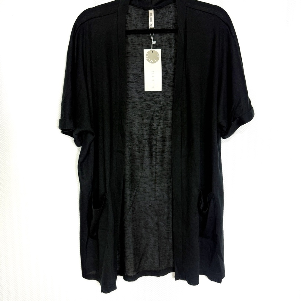 NWT Olrik Open Front Short Sleeve Cardigan Size 2X